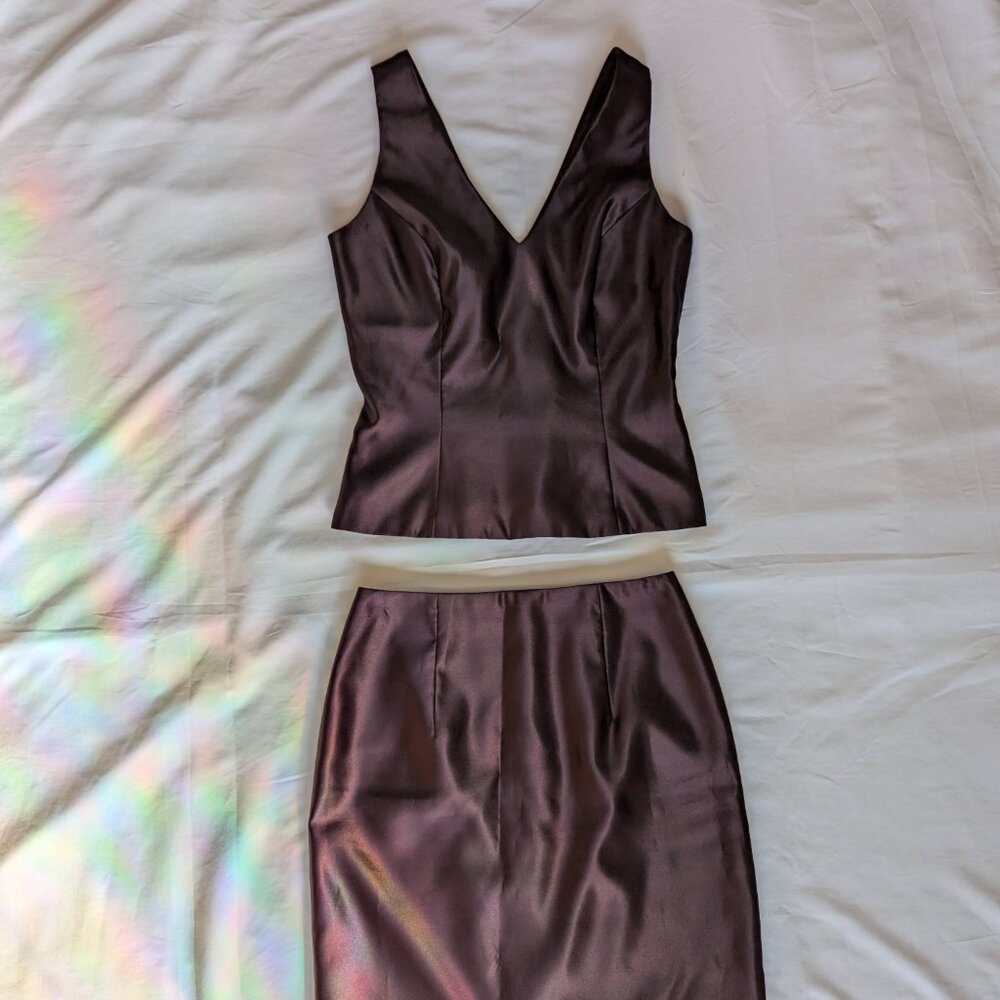 Vintage 90s Brown Jessica McClintock Two Piece Set